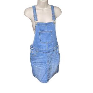 Womens Denim Overall Dress Repreve 16 Plus Adjustable Straps Pocketed u Sustaina